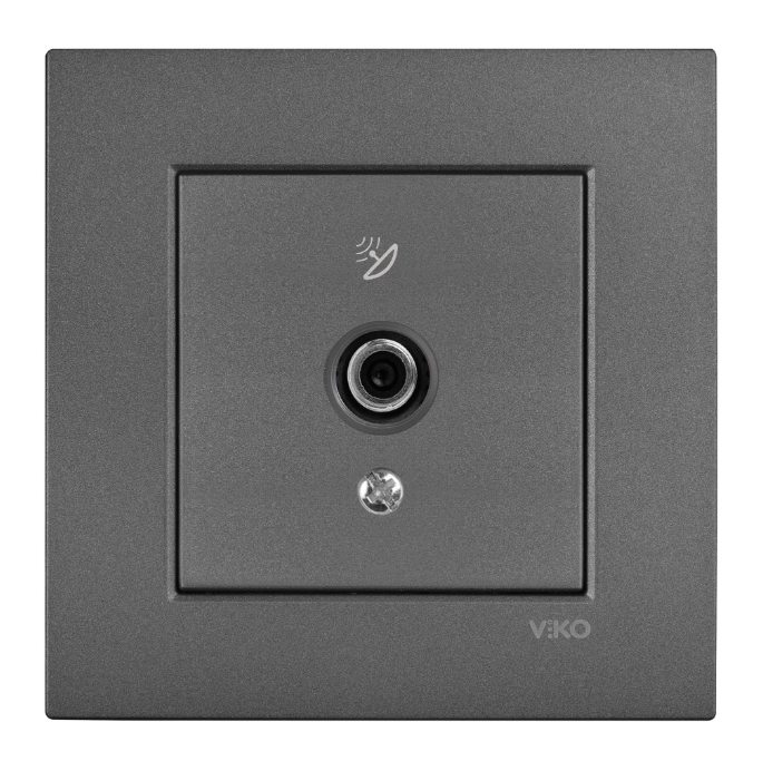 Viko Artline Novella Füme Uydu Prizi F Konnektörlü Sonlu ÇERÇEVELİ