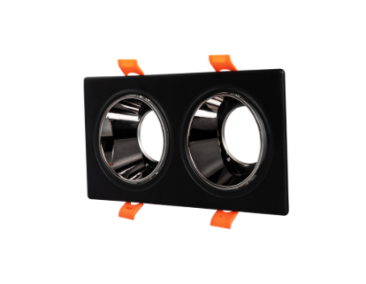 NOAS HAZAR ( 2'Lİ SİYAH-KROM ) KARE BOŞ KASA(GU10 DUYLU)YL60-2329