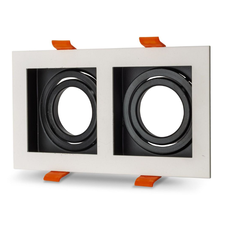 NOAS AMAZON ( 2'Lİ BEYAZ-SİYAH ) KARE BOŞ KASA (GU10 DUYLU)YL60-2361