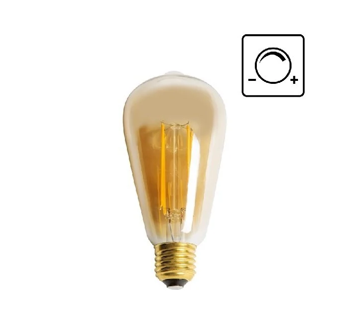 Cata 6W CT-4313 Rustik Uzun Filament Dimlenebilir Led Ampul ST64 - Sarı Işık (2700K)