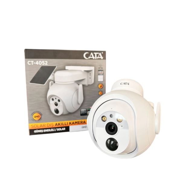 Cata 360 Derece Dönebilen Wi-Fi Akıllı Solar Dış Mekan IP Kamera CT-4052