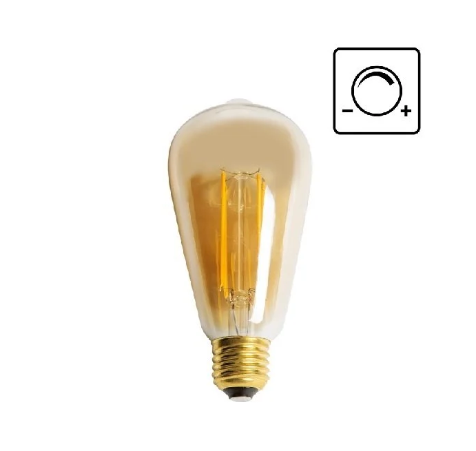 Cata 6W CT-4313 Rustik Uzun Filament Dimlenebilir Led Ampul ST64 - Sarı Işık (2700K)